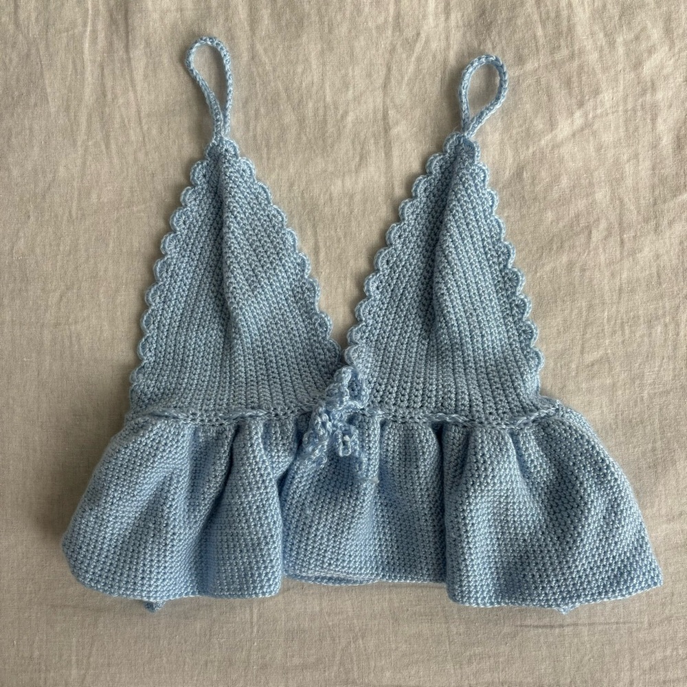 Handmade Blue Crochet Top